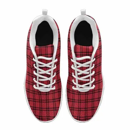 Uniquely You Sneakers for Men,   Buffalo Plaid Red and Black - Running Shoes DG843