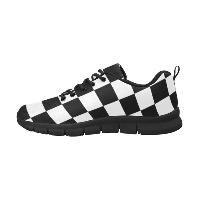 Uniquely You Zapatillas Deportivas para Mujer, Estampado de Cuadros a Cuadros en Blanco y Negro - Zapatillas para Correr