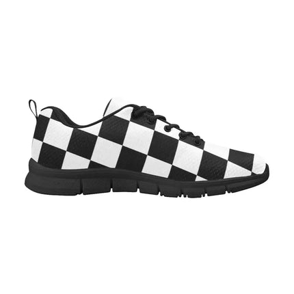 Uniquely You Zapatillas Deportivas para Mujer, Estampado de Cuadros a Cuadros en Blanco y Negro - Zapatillas para Correr