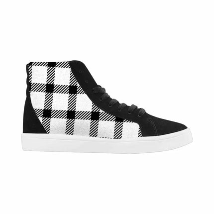Uniquely You Sneakers for Women, Buffalo Plaid Black and White - High Top Sports Shoes