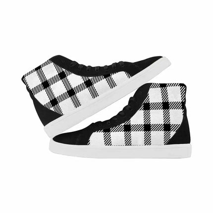 Uniquely You Sneakers for Women, Buffalo Plaid Black and White - High Top Sports Shoes