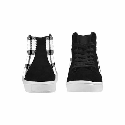 Uniquely You Sneakers for Women, Buffalo Plaid Black and White - High Top Sports Shoes