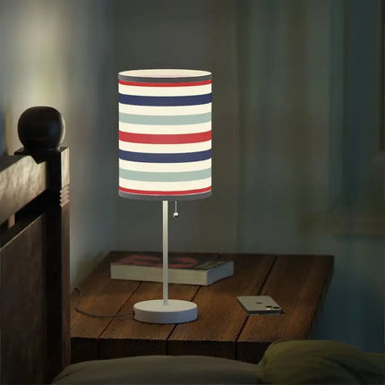 Uniquely You Table Lamp, Nightstand Light /   Indoor Lighting Red White Blue