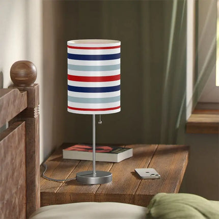 Uniquely You Table Lamp, Nightstand Light /   Indoor Lighting Red White Blue