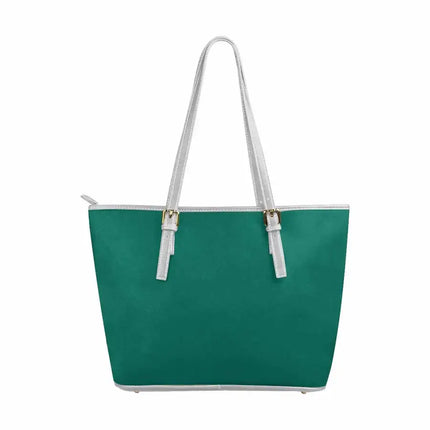 Uniquely You Teal Green - Bolso Tote Grande de Piel con Cremallera