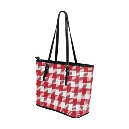 Uniquely You Tote Bag   , Buffalo Plaid Red and White