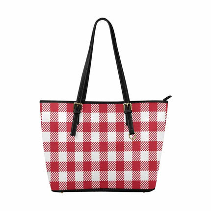 Uniquely You Tote Bag   , Buffalo Plaid Red and White