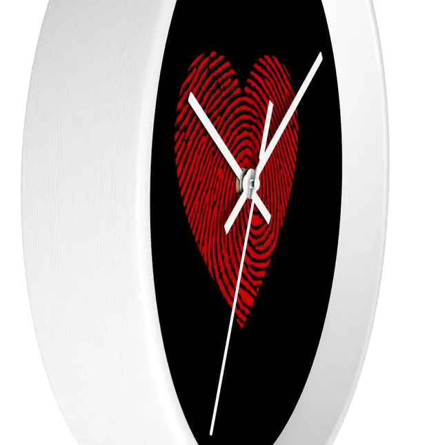 Uniquely You Wall Clock, Black and Red Heart Print