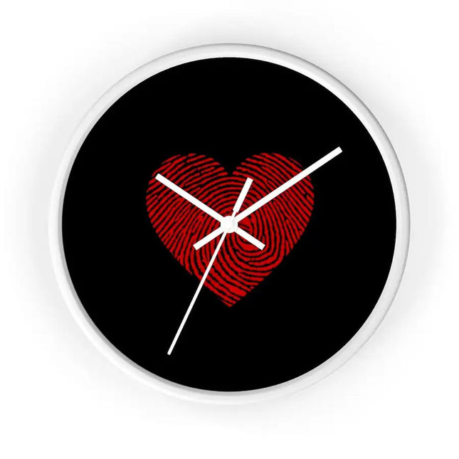 Uniquely You Wall Clock, Black and Red Heart Print