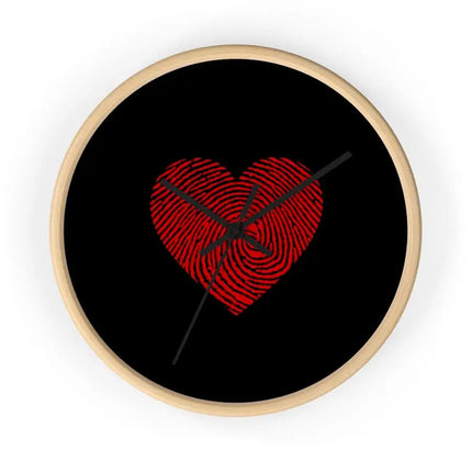 Uniquely You Wall Clock, Black and Red Heart Print