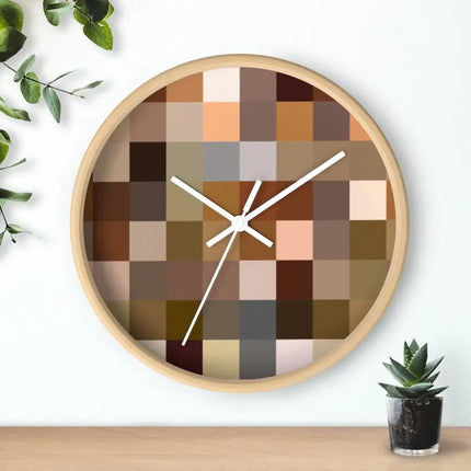 Uniquely You Wall Clock, Brown Colorblock  - WC01