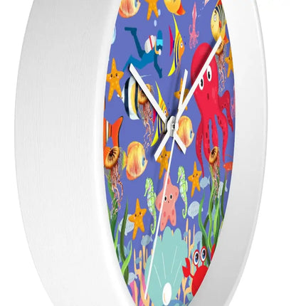 Uniquely You Wall Clock, Colorful Purple Sea Life Print - Vickie Lynn's