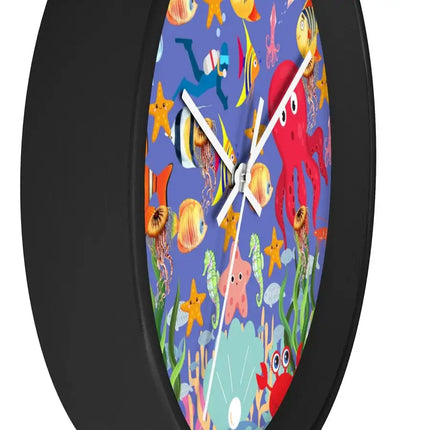 Uniquely You Wall Clock, Colorful Purple Sea Life Print - Vickie Lynn's