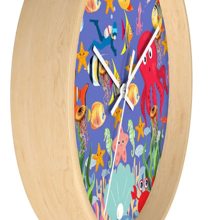 Uniquely You Wall Clock, Colorful Purple Sea Life Print - Vickie Lynn's