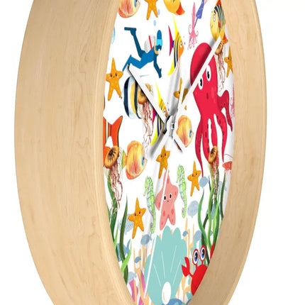 Uniquely You Wall Clock, Colorful Sea Life Print