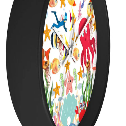 Uniquely You Wall Clock, Colorful Sea Life Print