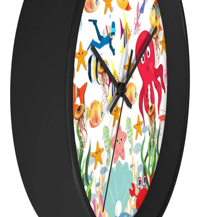 Uniquely You Wall Clock, Colorful Sea Life Print
