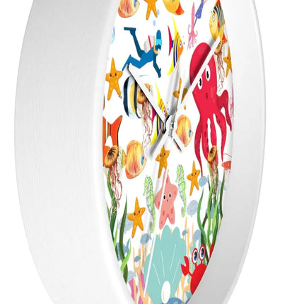 Uniquely You Wall Clock, Colorful Sea Life Print