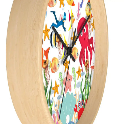 Uniquely You Wall Clock, Colorful Sea Life Print