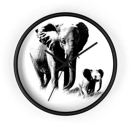 Uniquely You Wall Clock, Elephant Black and White Print