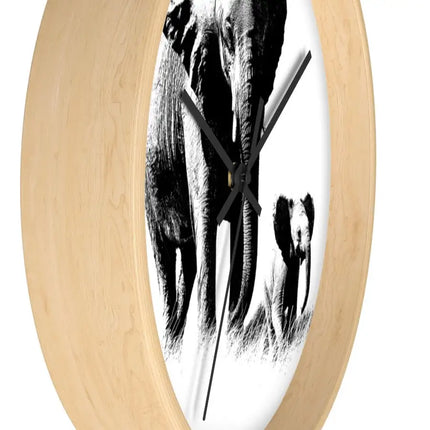 Uniquely You Wall Clock, Elephant Black and White Print