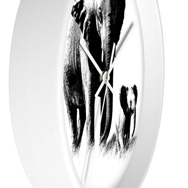 Uniquely You Wall Clock, Elephant Black and White Print