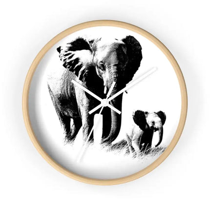 Uniquely You Wall Clock, Elephant Black and White Print