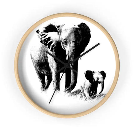 Uniquely You Wall Clock, Elephant Black and White Print