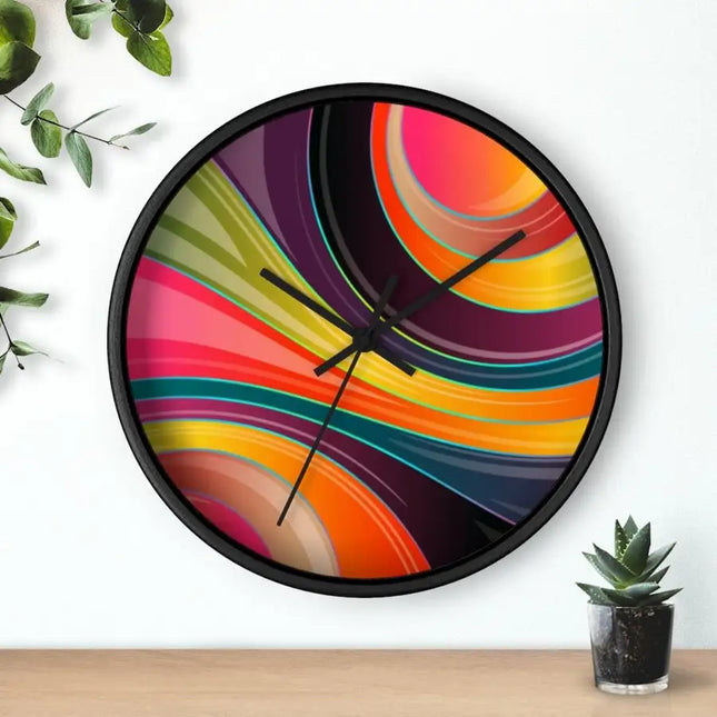 Uniquely You Wall Clock, Multicolor Circular Swirl  - WC02