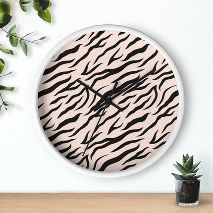Uniquely You Wall Clock, Pink Zebra Striped Print