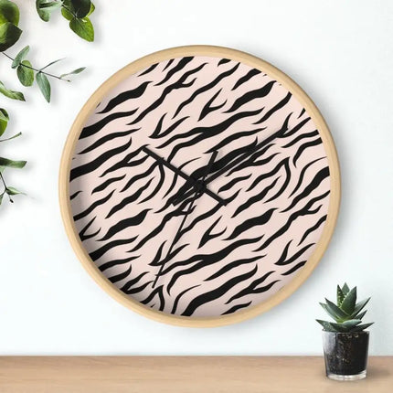 Uniquely You Wall Clock, Pink Zebra Striped Print