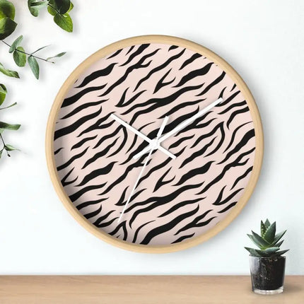 Uniquely You Wall Clock, Pink Zebra Striped Print
