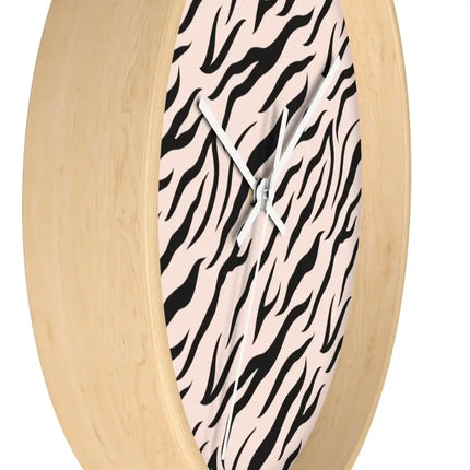 Uniquely You Wall Clock, Pink Zebra Striped Print