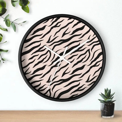 Uniquely You Wall Clock, Pink Zebra Striped Print