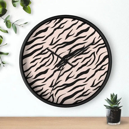 Uniquely You Wall Clock, Pink Zebra Striped Print