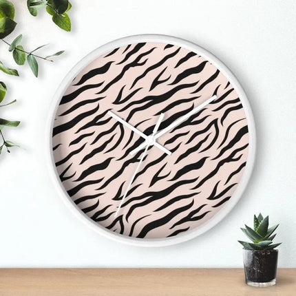 Uniquely You Wall Clock, Pink Zebra Striped Print