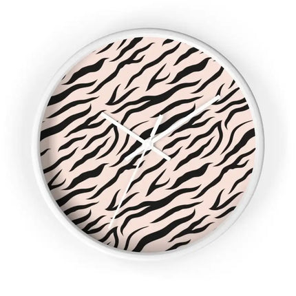 Uniquely You Wall Clock, Pink Zebra Striped Print