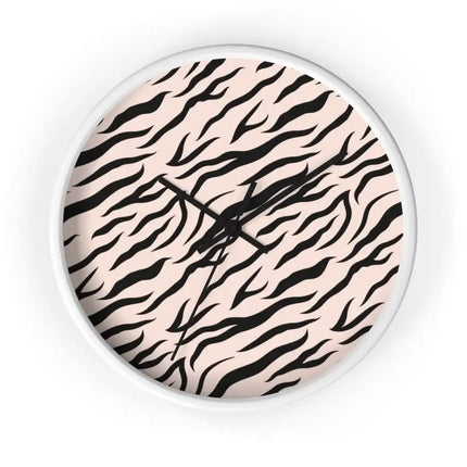 Uniquely You Wall Clock, Pink Zebra Striped Print
