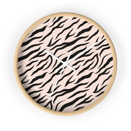 Uniquely You Wall Clock, Pink Zebra Striped Print