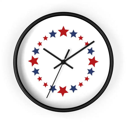 Uniquely You Wall Clock, Red and Blue Stars Print