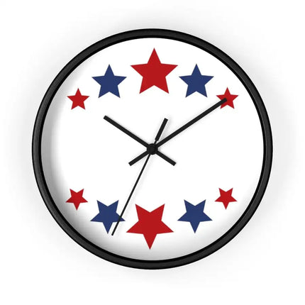 Uniquely You Wall Clock, Red and Blue Stars Print