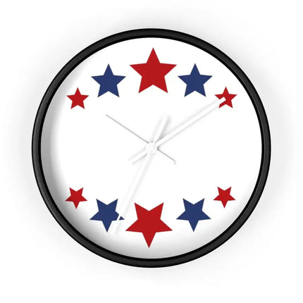 Uniquely You Wall Clock, Red and Blue Stars Print