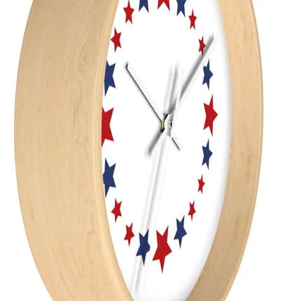 Uniquely You Wall Clock, Red and Blue Stars Print