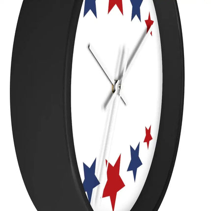 Uniquely You Wall Clock, Red and Blue Stars Print