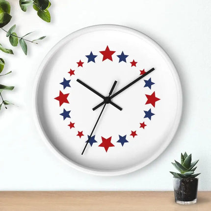 Uniquely You Wall Clock, Red and Blue Stars Print