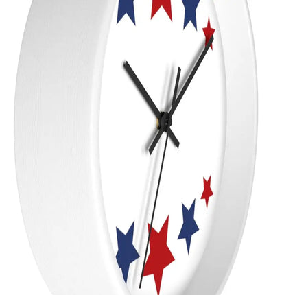 Uniquely You Wall Clock, Red and Blue Stars Print