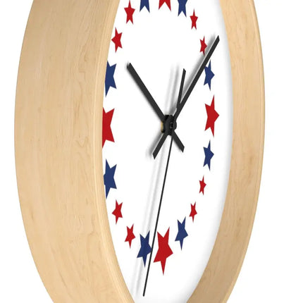 Uniquely You Wall Clock, Red and Blue Stars Print