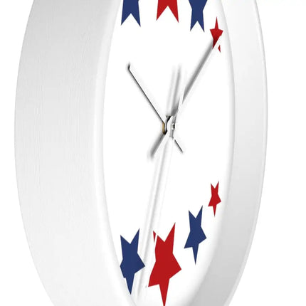 Uniquely You Wall Clock, Red and Blue Stars Print