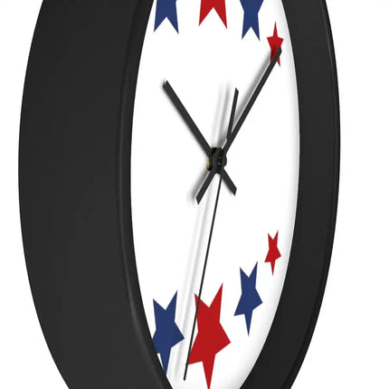 Uniquely You Wall Clock, Red and Blue Stars Print