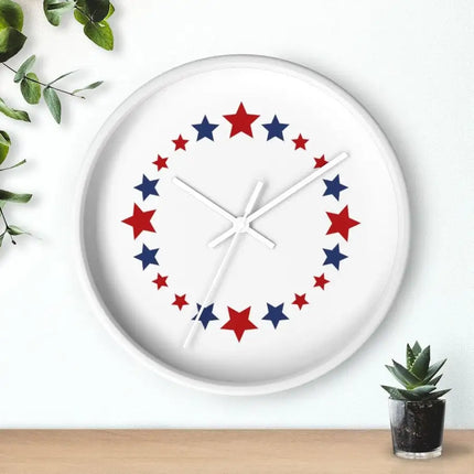 Uniquely You Wall Clock, Red and Blue Stars Print